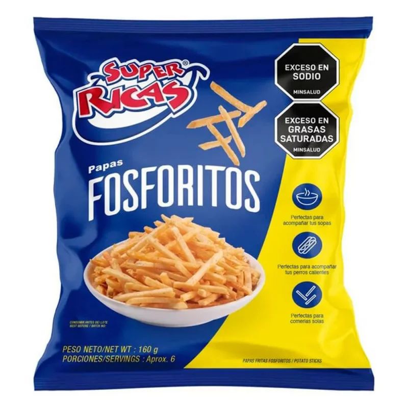 Super Ricas Mega Fosforitos Potato Chips 160g