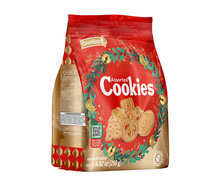 COLOMBINA XMAS ASSORTED COOKIES BAG 250GR