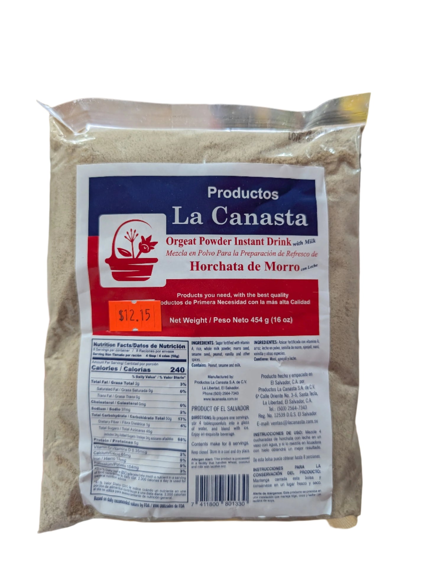 Horchata Morro La Canasta 454g