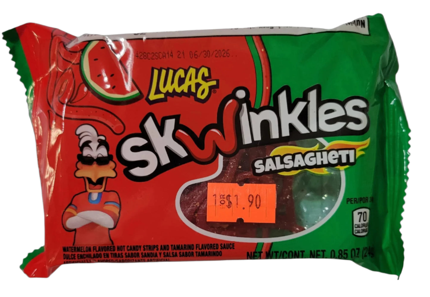 LUCAS SKWINKLES SALSAGHETI WATERMELON 24GR - BOX 12UNT