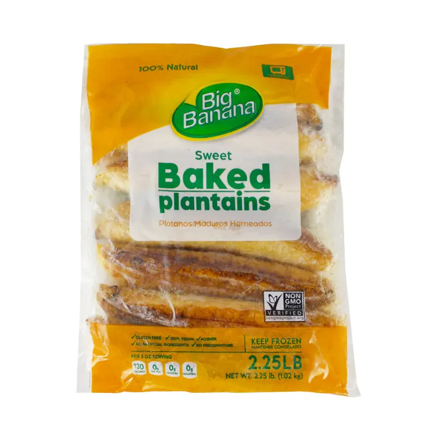 Big Banana Platano Maduro Entero ( Horneados) Congelado Institucional 7 Und (2.25 Lb)