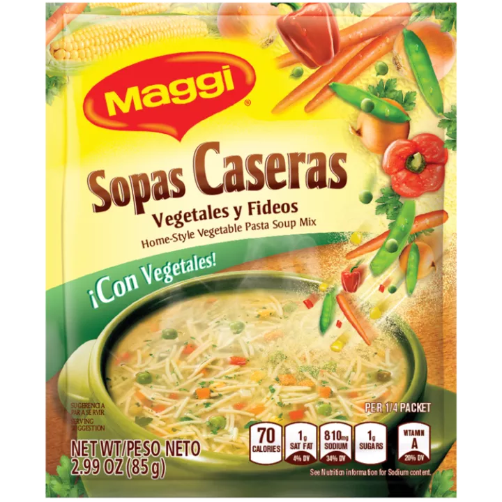 MAGGI SOPA CASERA VEGETALES Y FIDEOS 3.24OZ