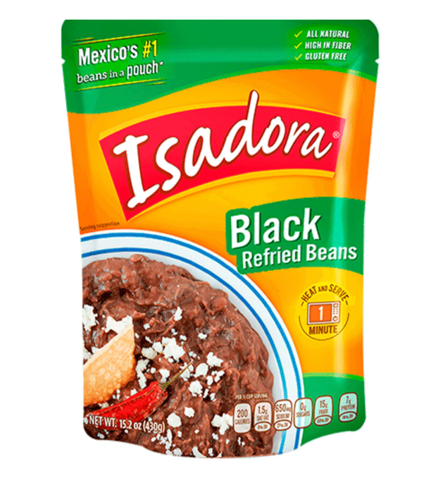 Isadora Frijoles Negros Refritos 454g