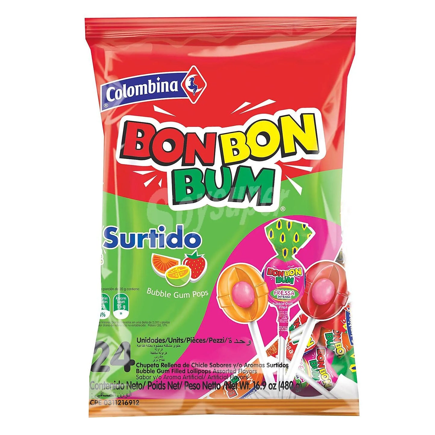 Colombina Bon Bon Bum Surtidos 408 g