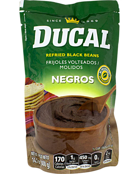 Ducal Doypack black beans 18/14oz 400g