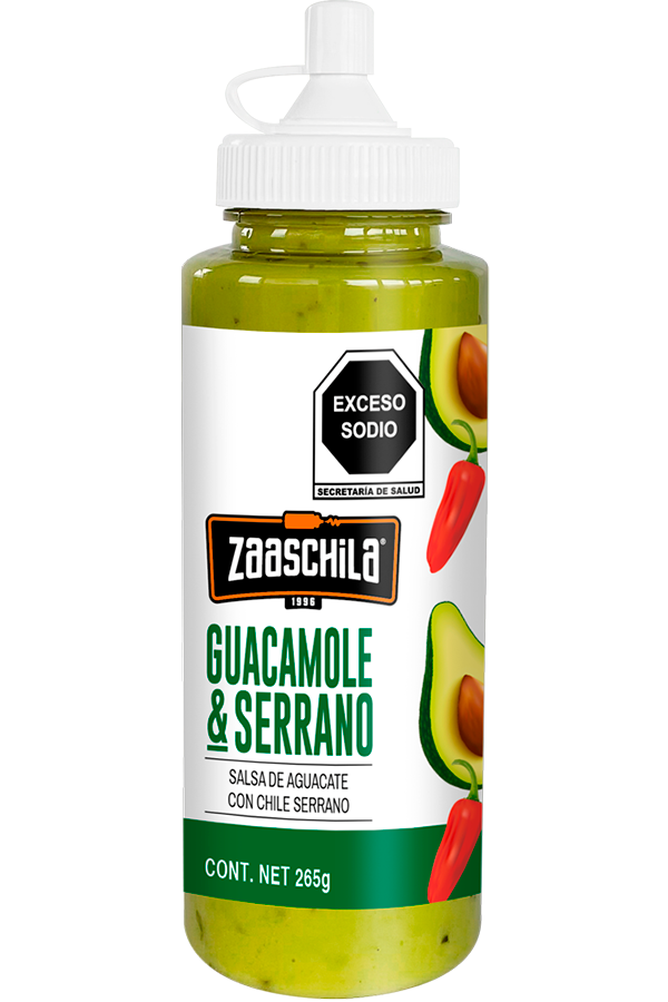 ZAASCHILA  GUACAMOLE Y SERRANO SAUCE 265G