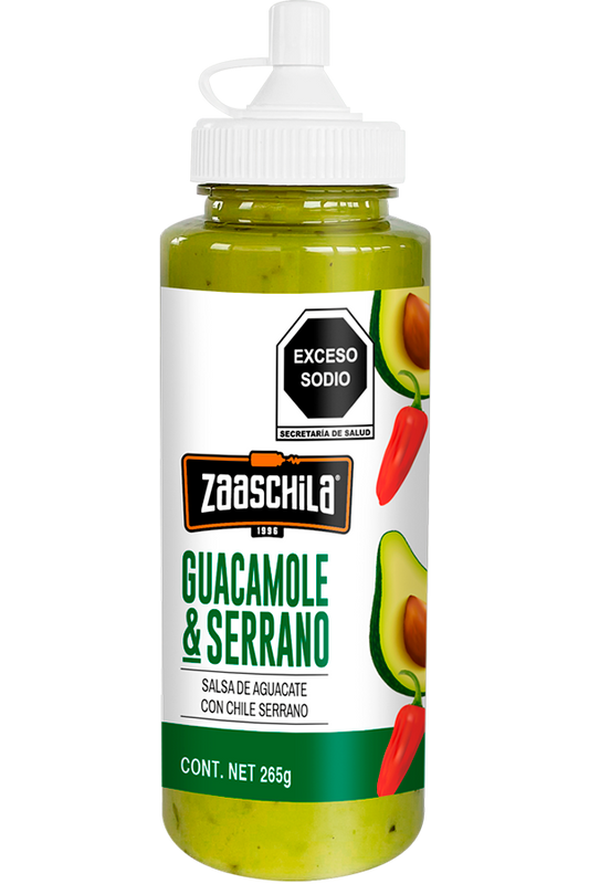 ZAASCHILA  GUACAMOLE Y SERRANO SAUCE 265G