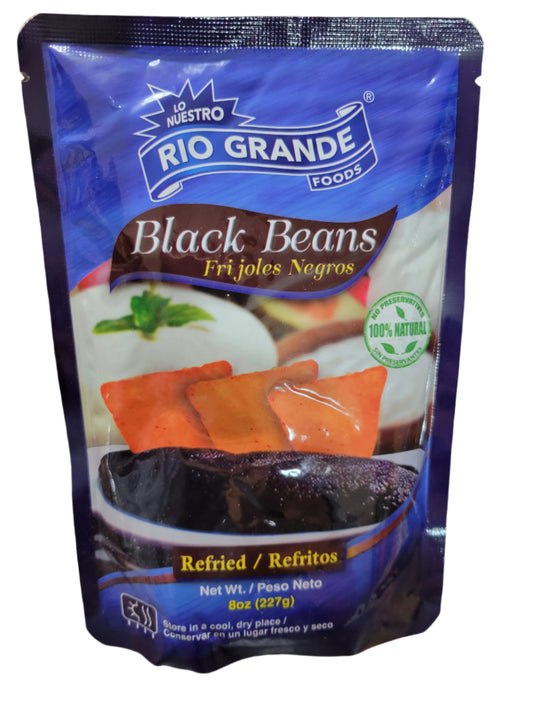 RIO GRANDE DOYPACK BLACK REFRIED BEANS 8OZ