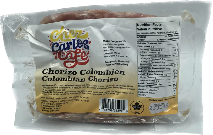 Chez Carlos Café COLOMBIAN SAUSAGE 360GR