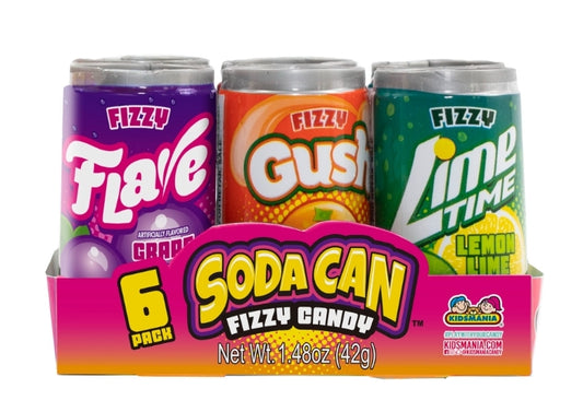 SODA CAN FIZZY CANDY 6 CAN