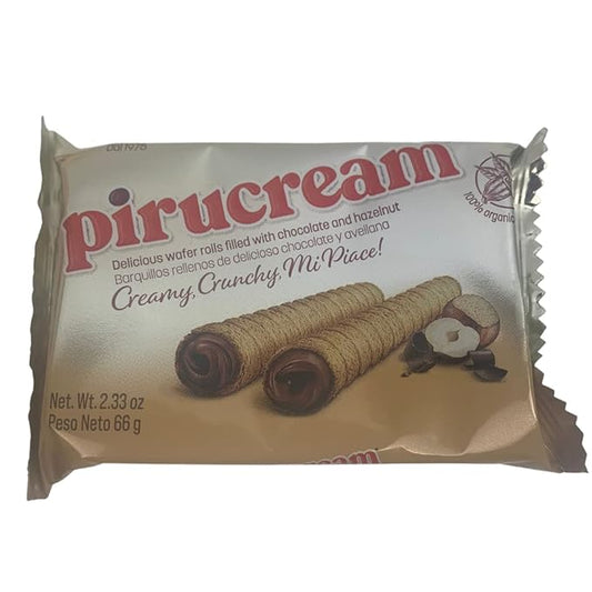 Pirucream Rolled Wafer Chocolate Display 66 g